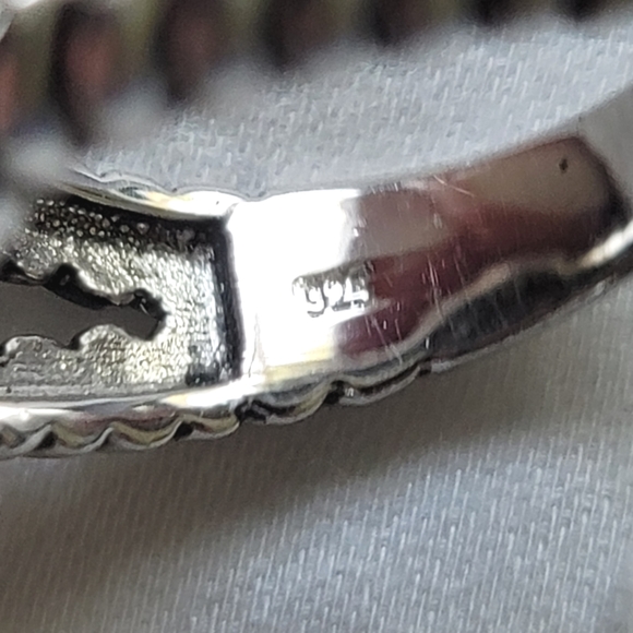 Blue Cubic Zirconia Double Cable Style Blue Ice Ring Size 9.25 - Picture 6 of 12